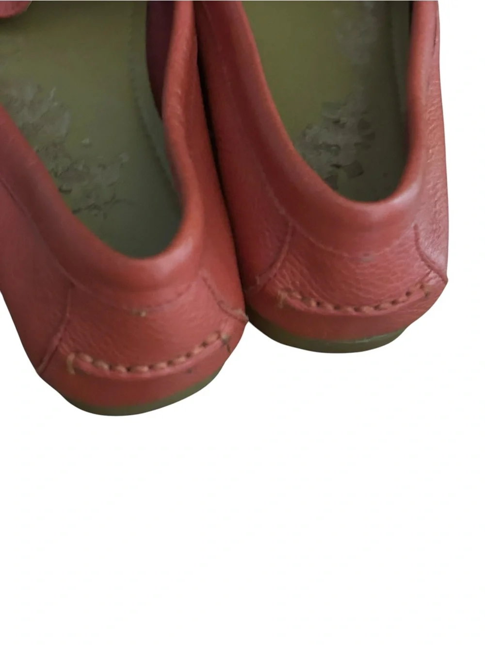 Coach Coral Leather Slip-On Loafers with Gold Hardware